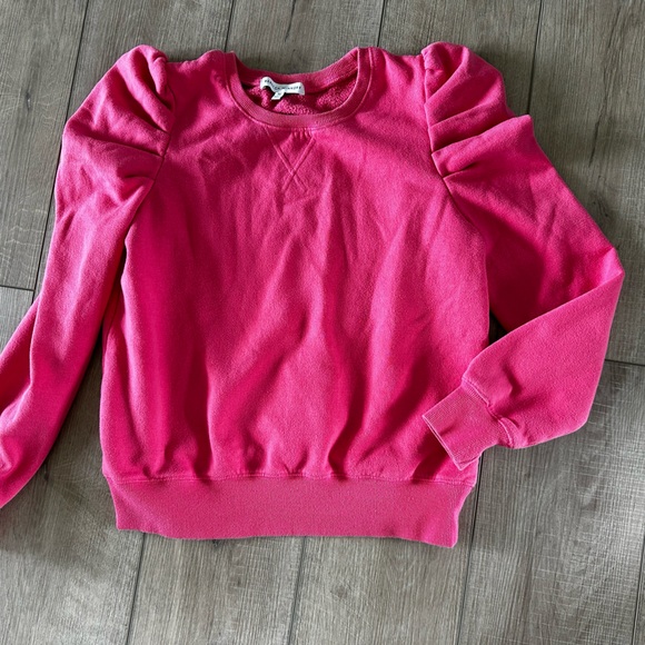 Rebecca Minkoff Janine puff sleeve pink sweatshirt - Picture 2 of 3